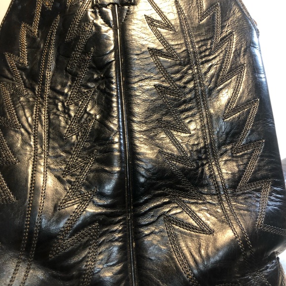 Siete Legas Cowboy Western Boots made in Mexico Leather Men’s Size 9 Black - Picture 8 of 16